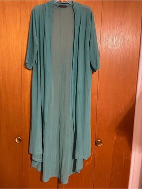 Crazy Train Teal Sheer Open Front Kimono